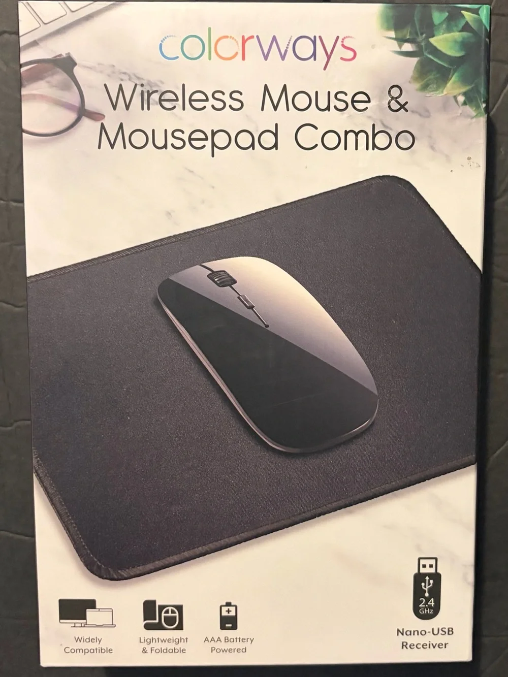 Wireless‎ Black Mouse & Mousepad Combo